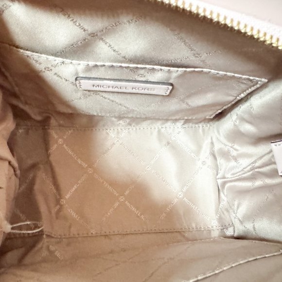 Michael Kors Avril Small Top Zip Satchel Shoulder Crossbody Bag MK Vanilla Pink - Picture 10 of 13